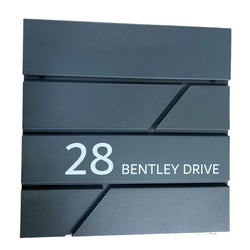 Contemporary Home Essentials Bundle – Personalised House Sign, Postbox & Bin Stickers