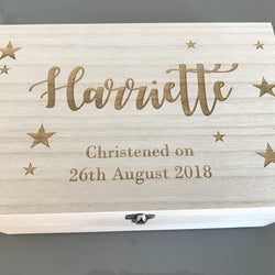 Personalised Christening Keepsake Box.