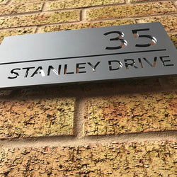 Modern Contemporary Floating Acrylic House Sign 30 x 15cm